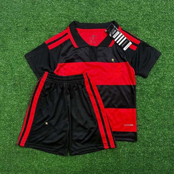 (SHORT PRETO) Conjunto Infantil Flamengo Home 26/2... - ATACADO ESPORTIVO