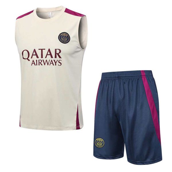 Conjunto Regata de Treino Paris Saint Germain (PSG) 2023 Masculino - Creme
