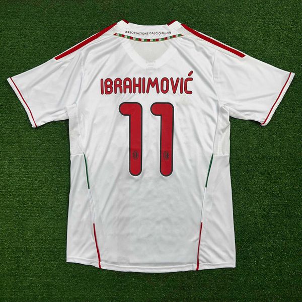 Camisa Retrô AC Milan Home I 11/12 – Ibrahimović #11 – Branca – Torcedor Masculina