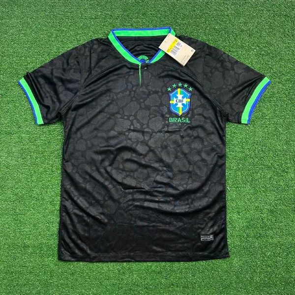 Camisa De Treino Brasil Preta Leopardo - Torcedor Masculina (ESTRELAS VERDE)