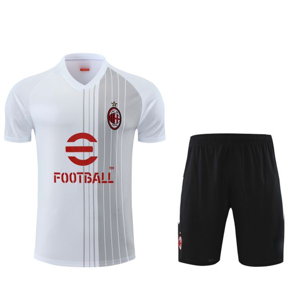 Conjunto De Treino Milan 2023 Camisa + Short - Branco/preto