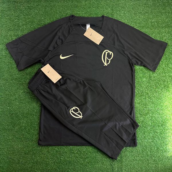 Conjunto De Treino Meia Calça + Camisa Corinthians CP - 23/24 - Preto