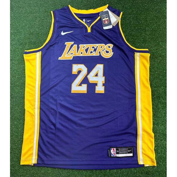 NBA Los Angeles Lakers #24 Kobe Bryant Silk - Roxa com o numero Branco (gola V)