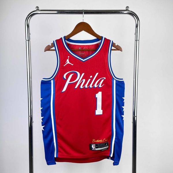 NBA Philadelphia 76ers James Harden #1 - 2022/23 Jordan - Vermelha - Swingman Jersey