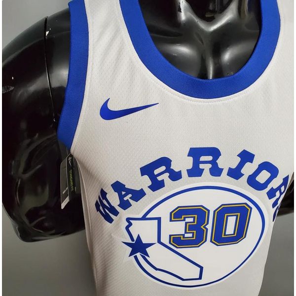 NBA Golden State Warriors #30 Curry - Retrô White - Silk | FUTCAMISA