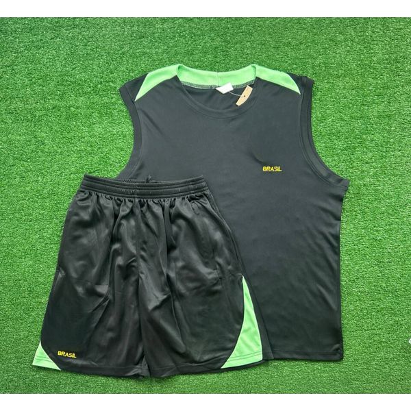 Conjunto Treino Brasil Regata + Short 2024 - Preto... - FORTAL IMPORTADORA