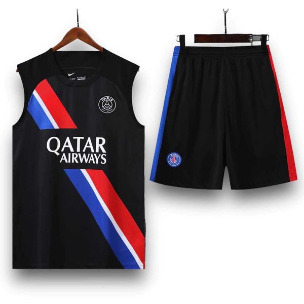 Conjunto Treino Regata e Short Paris Saint Germain PSG 2023/24 - Preto