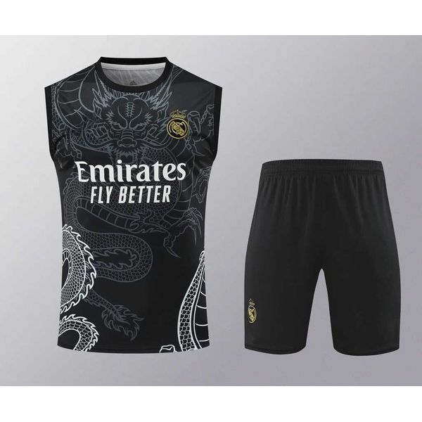 Conjunto Treino Regata + Short Real Madrid 2024/25 - DRAGÃO - Preto