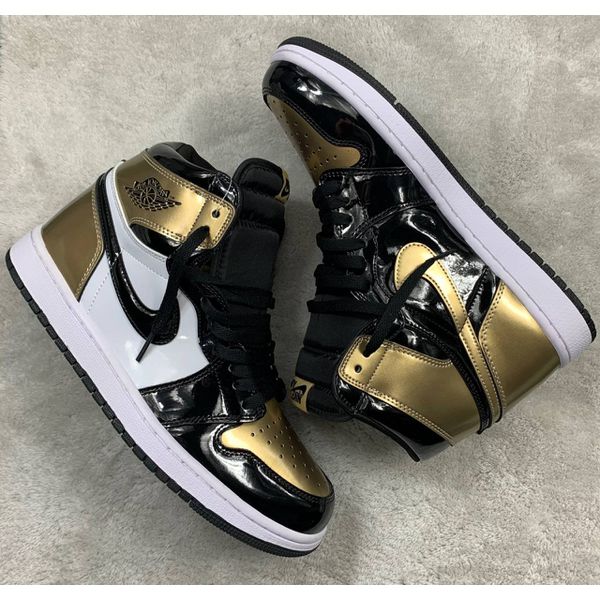 Tênis NK Air Jordan 1 High - Dourado/Preto - NKJMP... - FORTAL IMPORTADORA