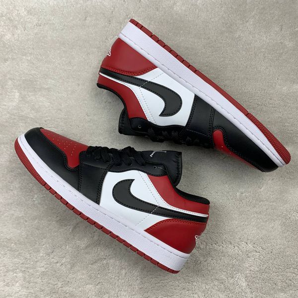 Tênis Air Jordan 1 Low - Bred Toe - Vermelho/Preto... - FORTAL IMPORTADORA