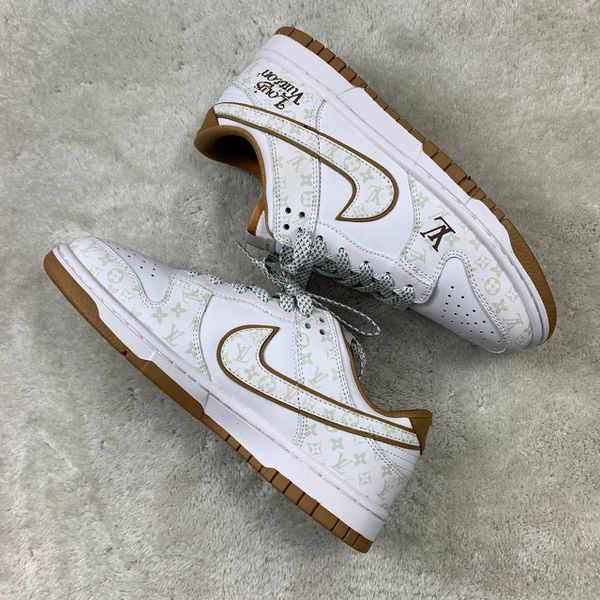 Tênis NK Dunk Low LV - Branco/Marrom