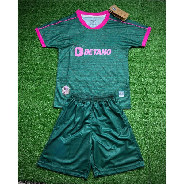 Conjunto Infantil Fluminense Third Away 23/24 - Verde/rosa