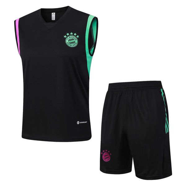 Conjunto Treino Bayern de Munique 2023 Regata + Short - Preta (verde/roxo)