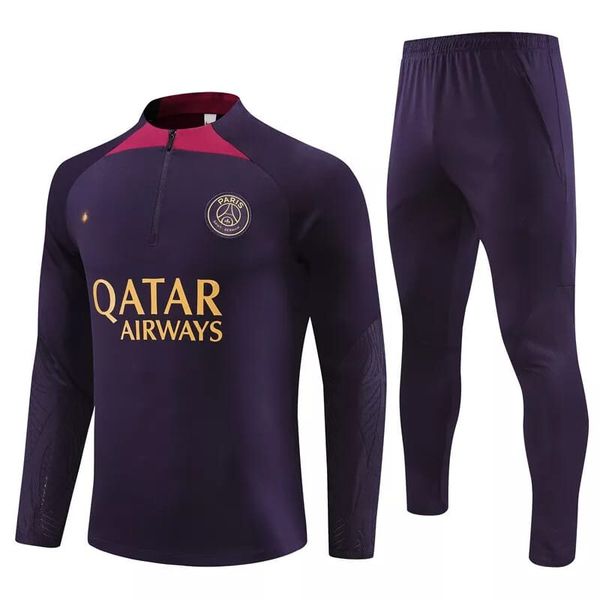 Conjunto Agasalho PSG 23/24 Meio Zíper - roxo