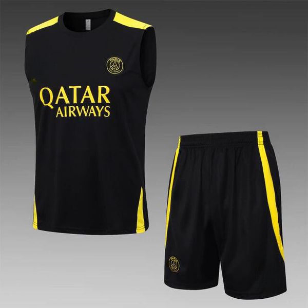Conjunto De Treino Regata + Short PSG - Preto/Amar... - FORTAL IMPORTADORA