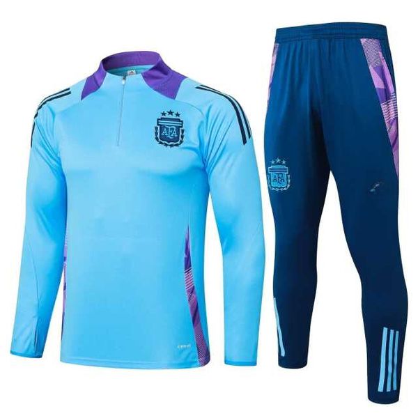 AGASALHO TREINO ARGENTINA 2024 MEIO ZÍPER - AZUL/ROXO