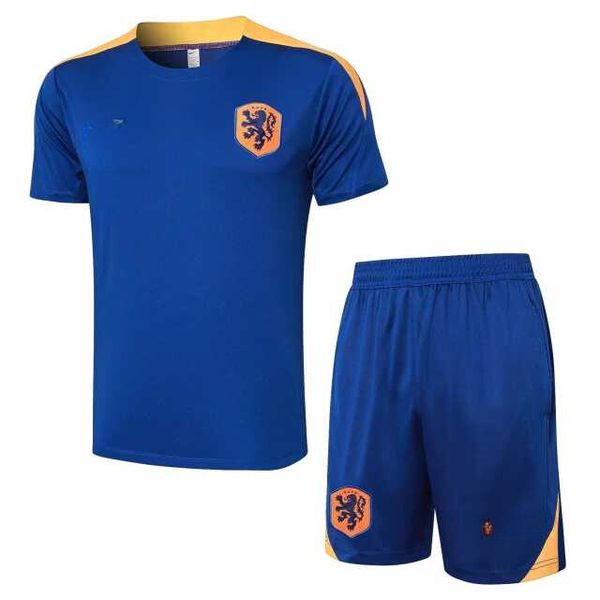 CONJUNTO TREINO HOLANDA CAMISA + SHORT 2024 - AZUL/LARANJA