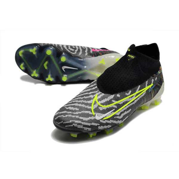 Chuteira Campo Nike Phantom (FG) - Cinza/Preto/Ver... - FORTAL IMPORTADORA