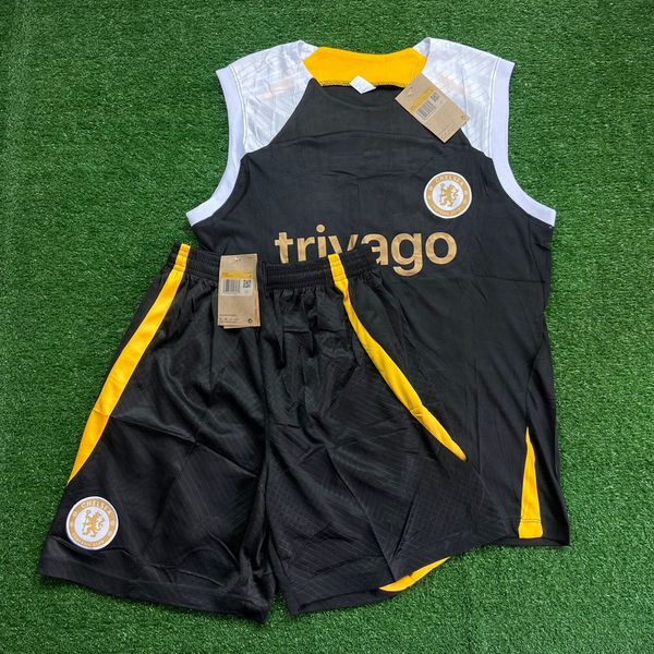 Conjunto Treino Regata + Short Chelsea 2024/25 - Preto