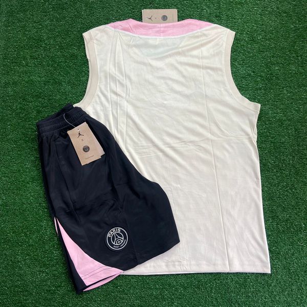 Conjunto Treino Regata + Short Psg 24/25 - Bege/rosa Claro