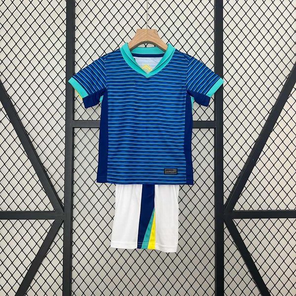 Conjunto Infantil Away I Brasil 24/25 Azul/Branco