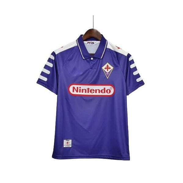 Camisa Retro 98-99 Fiorentina Home - Roxa - Torcedor Masculina