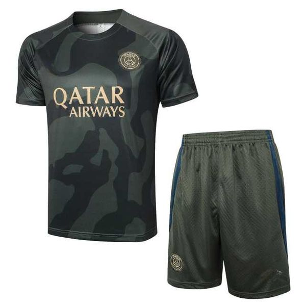 CONJUNTO TREINO PSG CAMISA + SHORT 2024/25 JORDAN - VERDE MILITAR CAMUFLADO