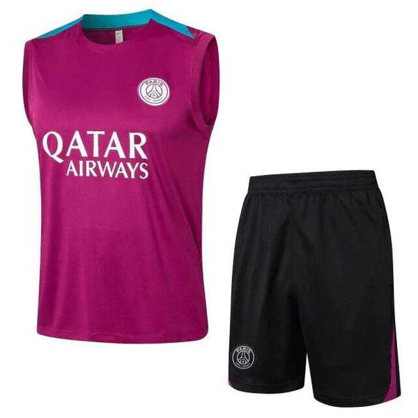 Conjunto Treino Regata + Short Psg 2024/25 - Roxo (detalhes Azul)