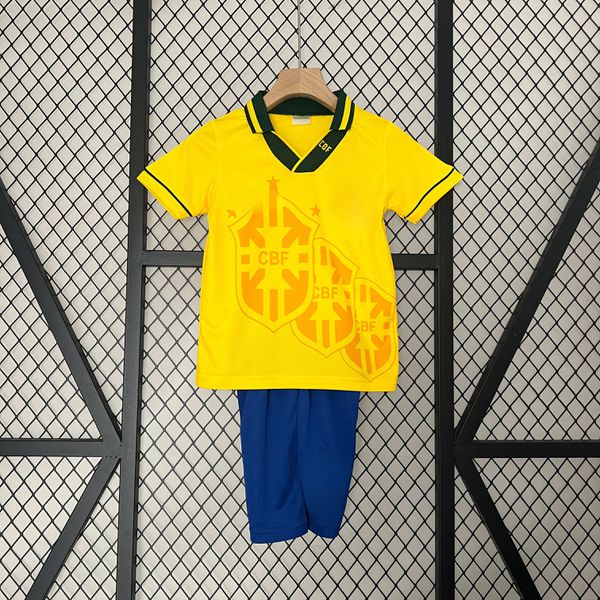 Conjunto Infantil Brasil 93/94 Home Retrô - Amarel... - FORTAL IMPORTADORA