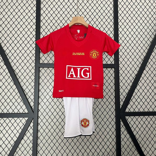 Conjunto Infantil Manchester United Home I Retrô 07/08