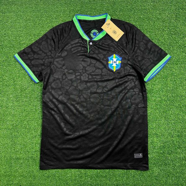 Camisa De Treino Brasil Preta Leopardo - Torcedor ... - ATACADO ESPORTIVO