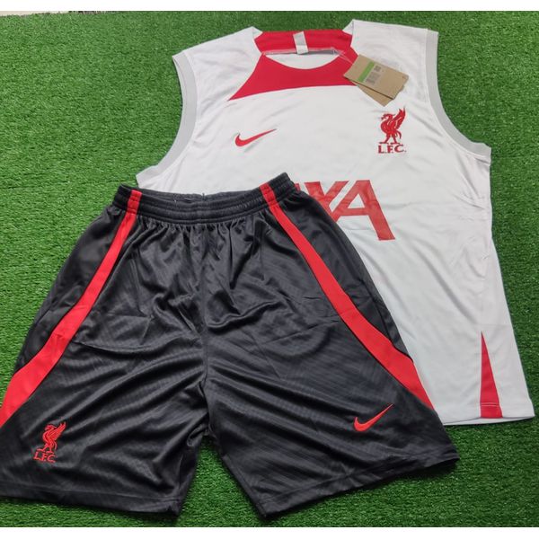 Regata + Short Liverpool 22/23 Branco/vermelho/cin... - FORTAL IMPORTADORA