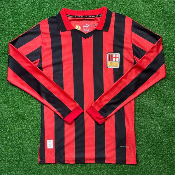 Camisa Manga Longa AC Milan 125 Anos Edição Comemorativa 24/25 - Vermelha - Jogador Masculina