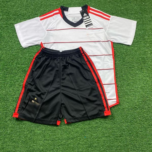 Conjunto Infantil Flamengo Away 23/24 Branco/preto... - FORTAL IMPORTADORA