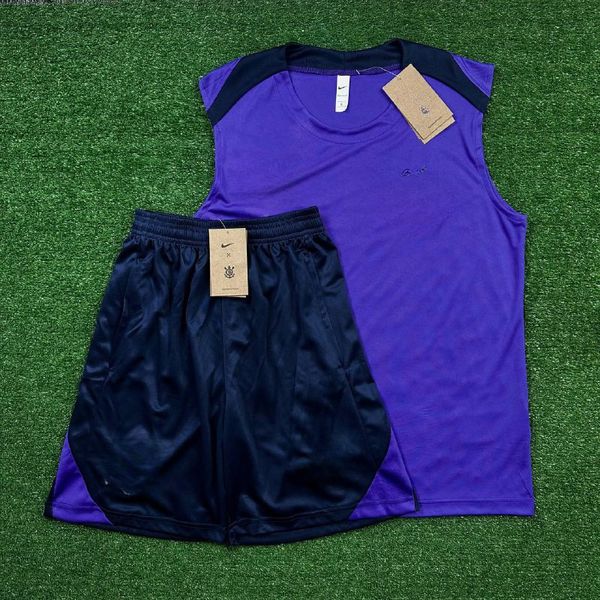 Conjunto de Treino Corinthians Regata e Short 25/26 - Roxa e Azul Marinho - Masculina