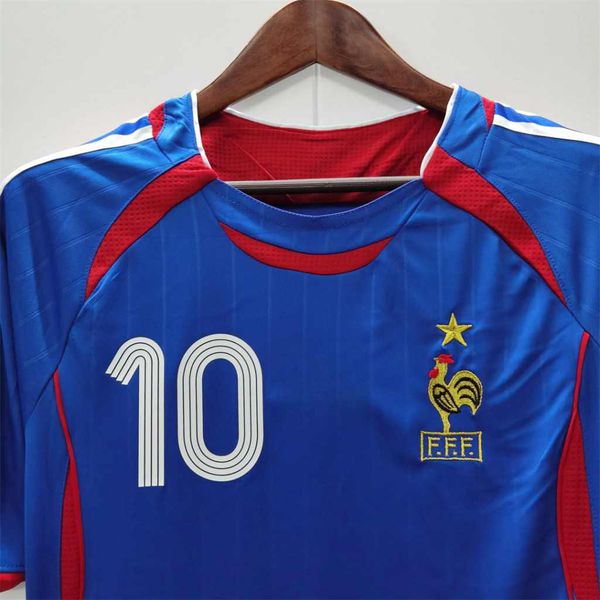 Camisa Retrô França Home I 2006 - Azul - Zidane #10 - Masculina