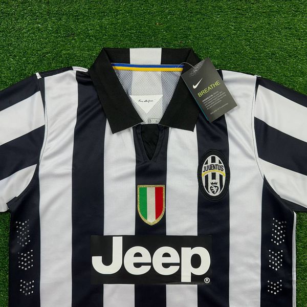 Camisa Retrô Juventus Home I 14/15 - Listrada Preta/Branca - Pogba #6 - Torcedor Masculina