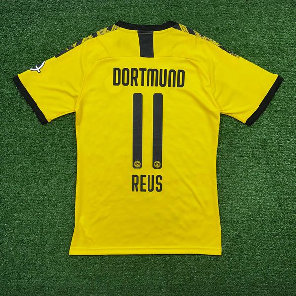 Camisa Retrô Borussia Dortmund Home I 19/20 - Reus #11 - Amarela/Preta - Torcedor Masculina 