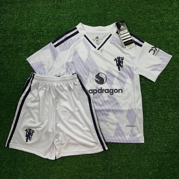 Conjunto Infantil Manchester United Away II 25/26 - Branca 