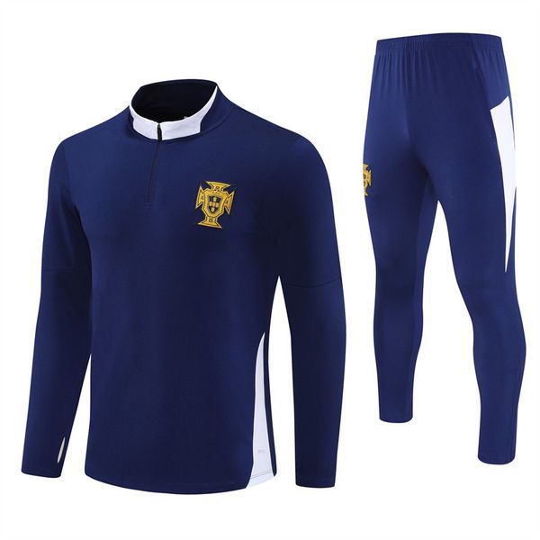 Conjunto Meio Zíper Portugal 25/26 Puma - Agasalho e Calça Azul Marinho - Masculino