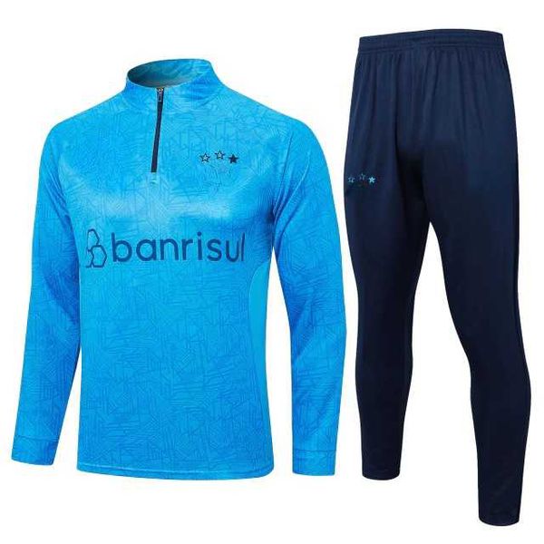 Conjunto Treino Agasalho Meio Zíper Grêmio 24/25 - Azul