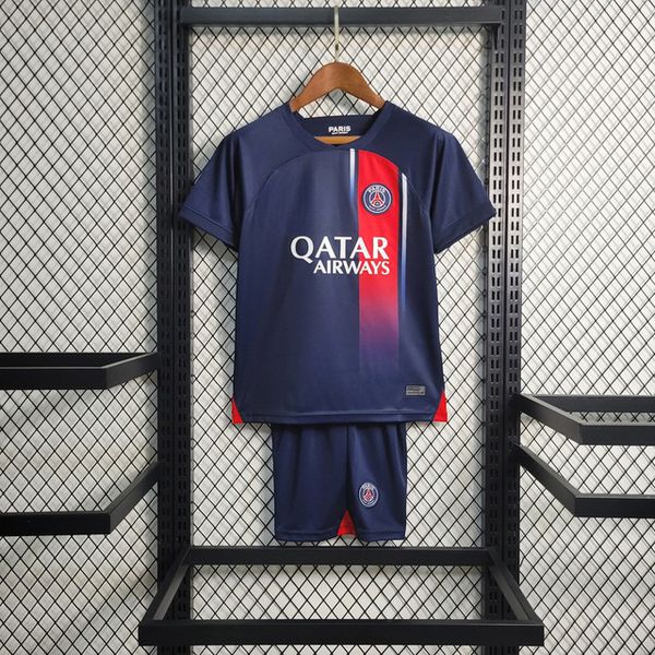 Conjunto infantil Paris Saint-Germain I 23/24 Azul e Vermelha