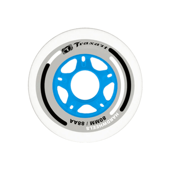 Jogo de Rodas Inline Fitness Traxart Hardwheels Branco 80MM/88A