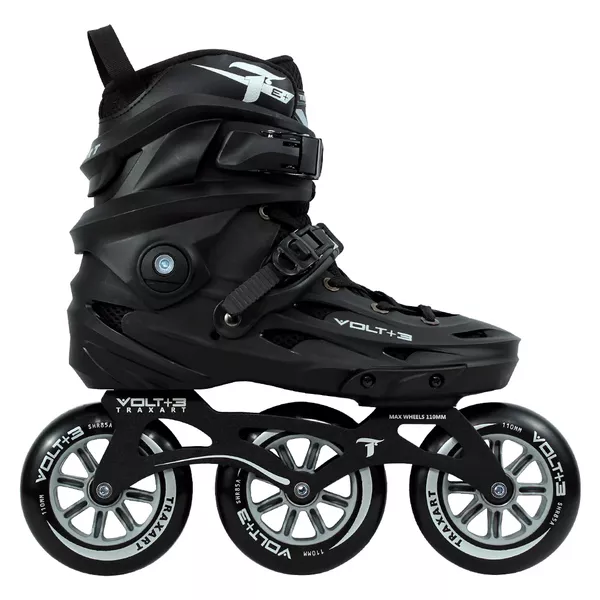 Patins Inline Freestyle Volt +3 Preto 110MM 3 Rodas Abec9 Traxart 