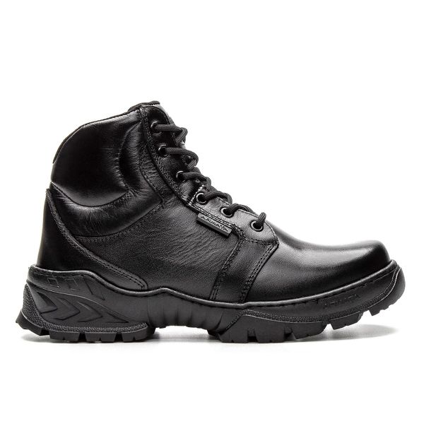 Bota Coturno Em Couro Militar Asphalt Preto