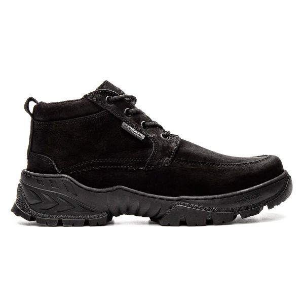 Bota Coturno Em Couro Militar Bull Preto Liso