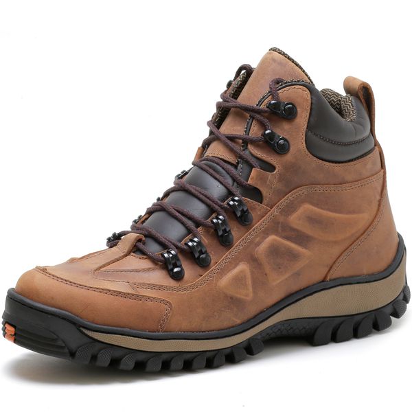 Tênis costurado bota adventure masculino shop social camurça