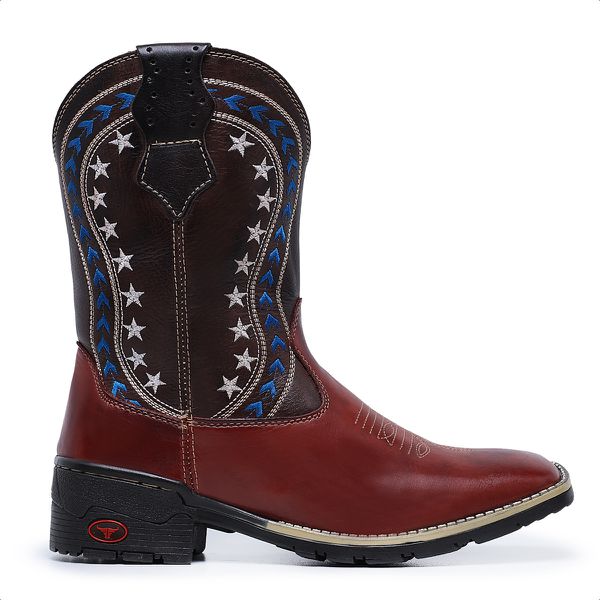 Bota Texana Country Masculina Cano Longo Marrom