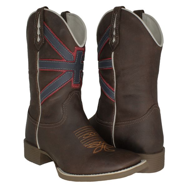 BOTA TEXANA MASCULINA BORDADA BANDEIRA FB91