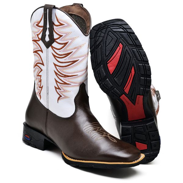 BOTA TEXANA COUNTRY MASCULINA BORDADA - LINHA ECO 